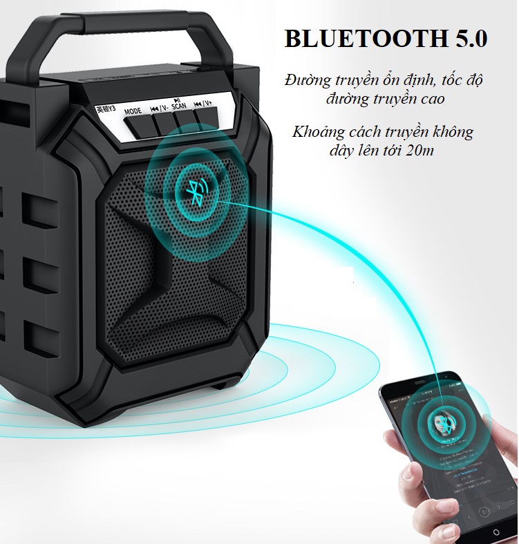 Loa Bluetooth Mini Thiết Kế Xách Tay Tiện Dụng, Tích Hợp Thêm Chế Độ Hát Karaoke Y.3