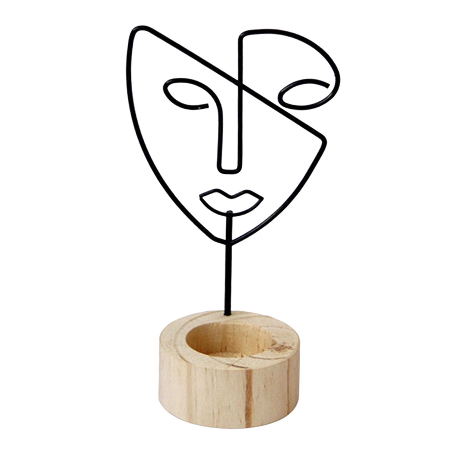 Candlestick Holders Abstract Face Statue Figurines Tealight Candleholder