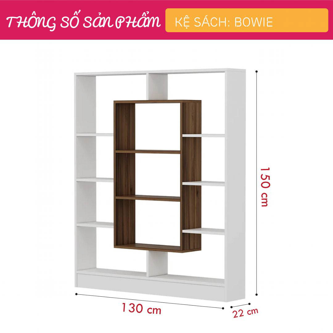 Giá sách gia đình thiết kế hiện đại SMLIFE Bowie