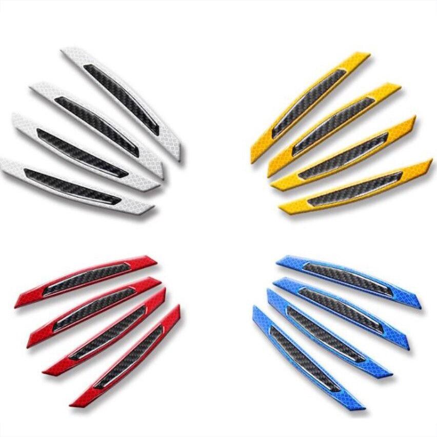 Bộ 4 Miếng Dán Sợi Carbon Phản Quang Bảo Vệ Kính Chiếu Hậu/Cửa Xe Hơi