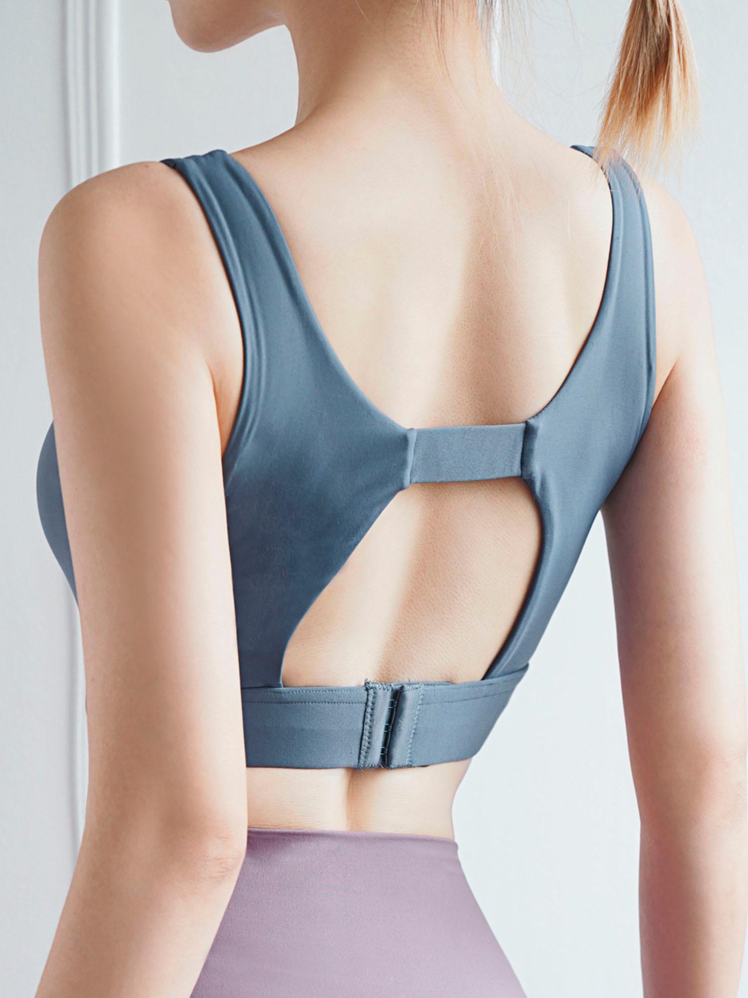 Nữ Yoga Áo ngực Thể thao Cổ U Tập thể dục Chạy bộ Không dây Áo xe tăng Thông thường