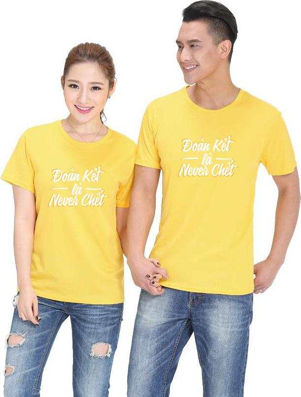 Bộ Áo Thun Đôi Nam Nữ Màu Vàng A574