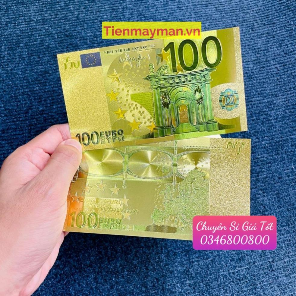 Tờ Tiền Kỉ Niệm 100 EURO Plastic Mạ Vàng Lì Xì Tết May Mắn