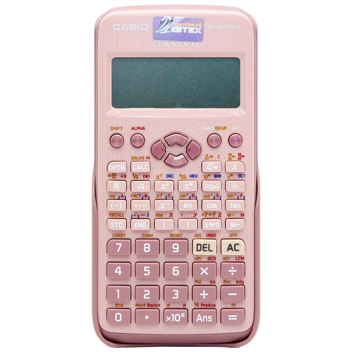 Máy Tính Casio FX 580VN X-PK - Màu Hồng - Tặng Kèm 3 Bút Gel G01 0.5 mm (2 Mực Tím + 1 Mực Xanh)