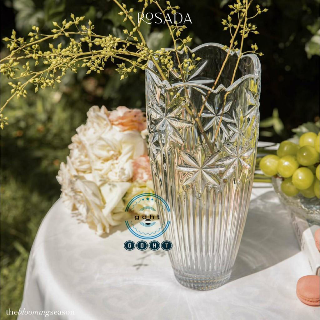 Lọ thủy tinh 30cm trắng_ Họa tiết ngẫu nhiên
