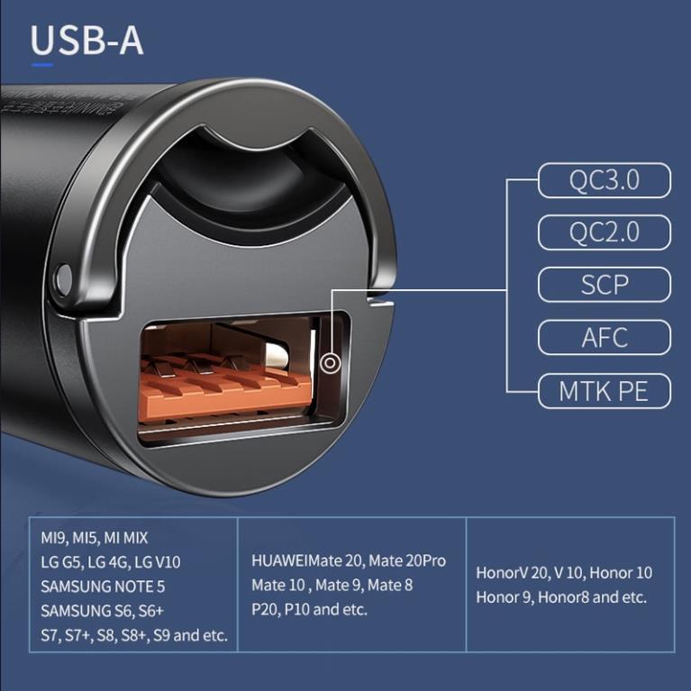 Baseus -BaseusMall VN Tẩu sạc nhanh 30W Baseus Tiny Star Gen4 PD/QC 3.0 dùng cho xe hơi (Hàng chính hãng)