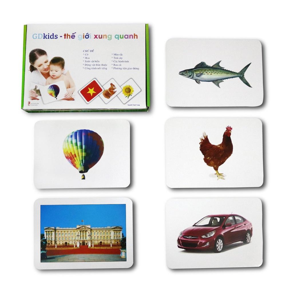 COMBO THẺ HỌC TOÁN, TIẾNG VIỆT, THẾ GIỚI XUNG QUANH TẶNG SÁCH VẢI CHO BÉ- FLASHCARD THÔNG MINH