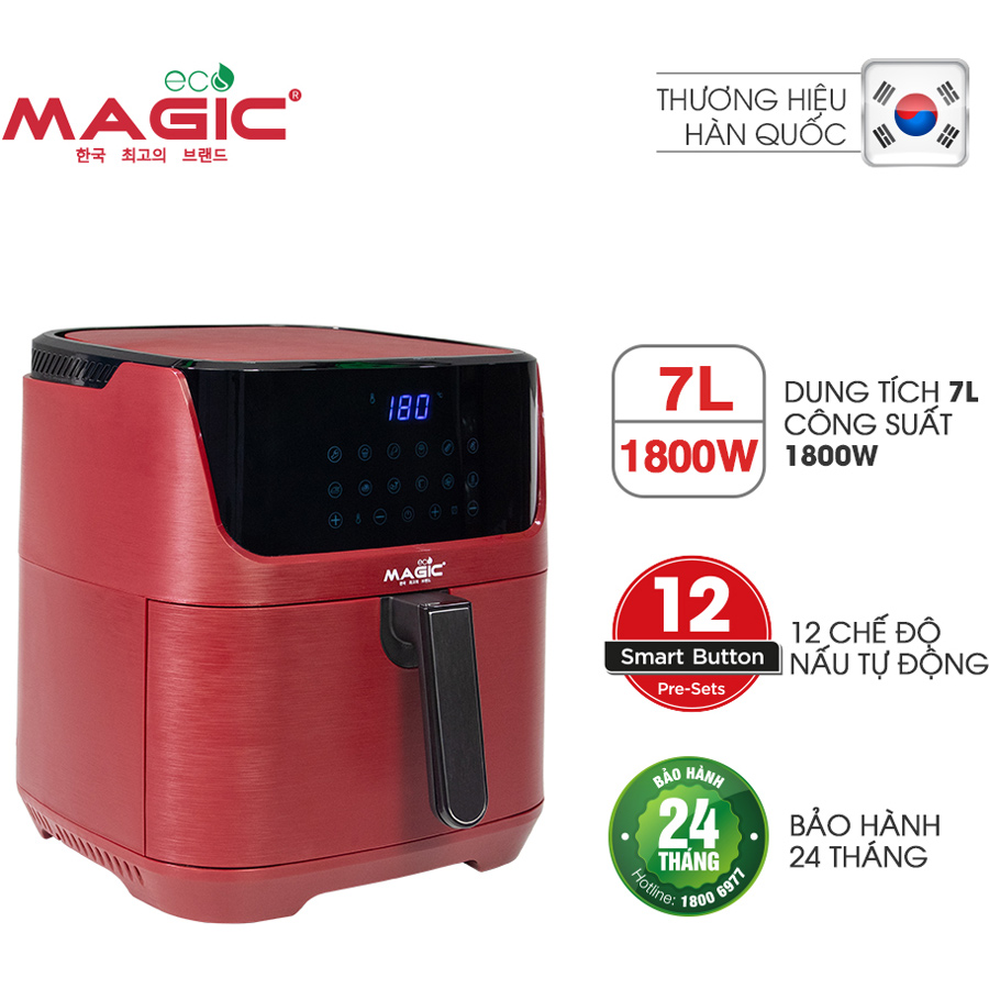 Nồi chiên không dầu điện tử kết hợp nướng Magic Eco AC-123 7L - Hàng chính hãng