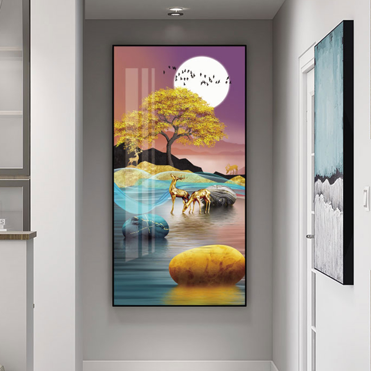 Tranh Canvas Động Vật Treo Tường - Tranh Hươu Phong Thủy Giá Rẻ