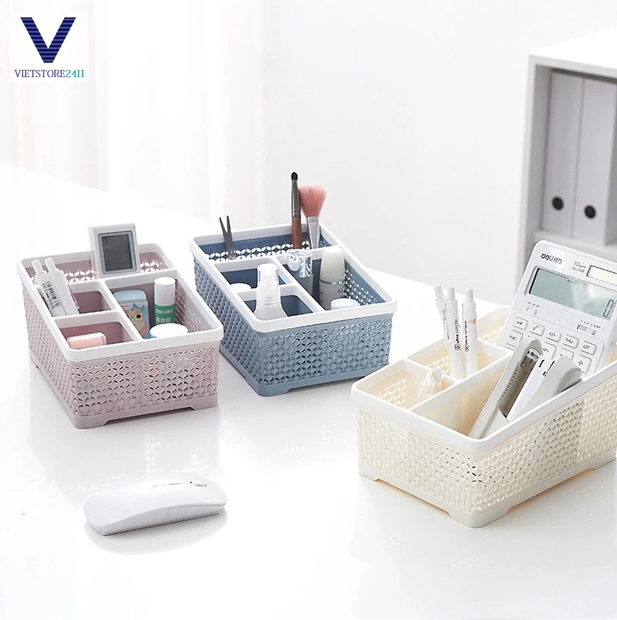 KHAY ĐỰNG VIẾT 4 NGĂN TIỆN ÍCH