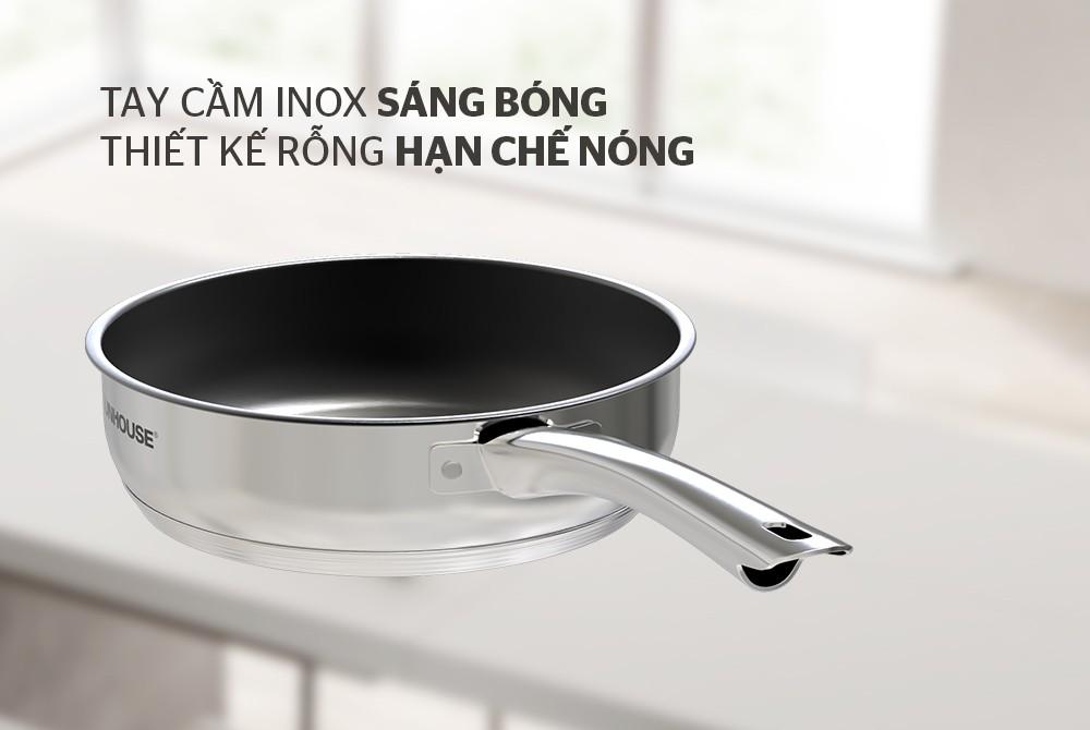 Chảo Inox 5 đáy Sunhouse IN24m2 - Hàng Chính Hãng