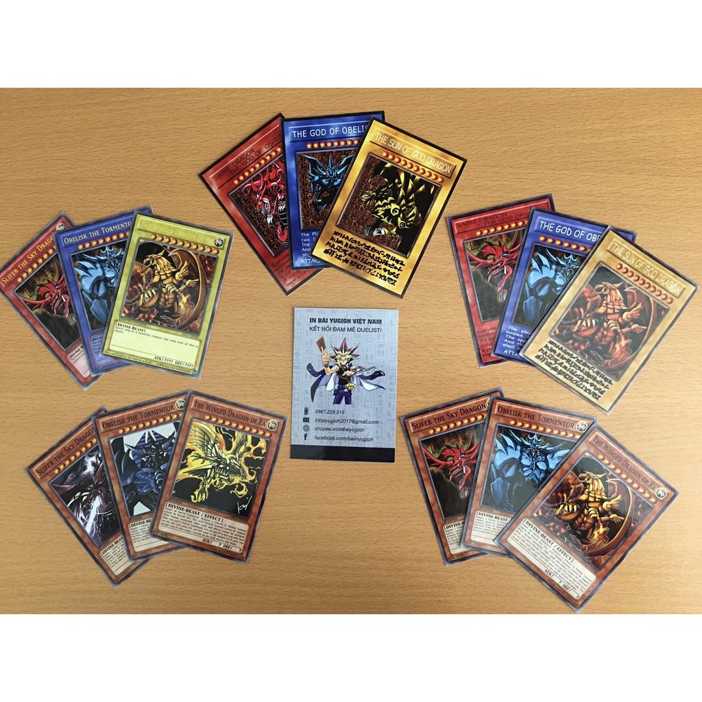 [BÀI IN] 15 thẻ bài tam thần các phiên bản - các phiên bản 3 lá thần Yugioh - PRINT CARD