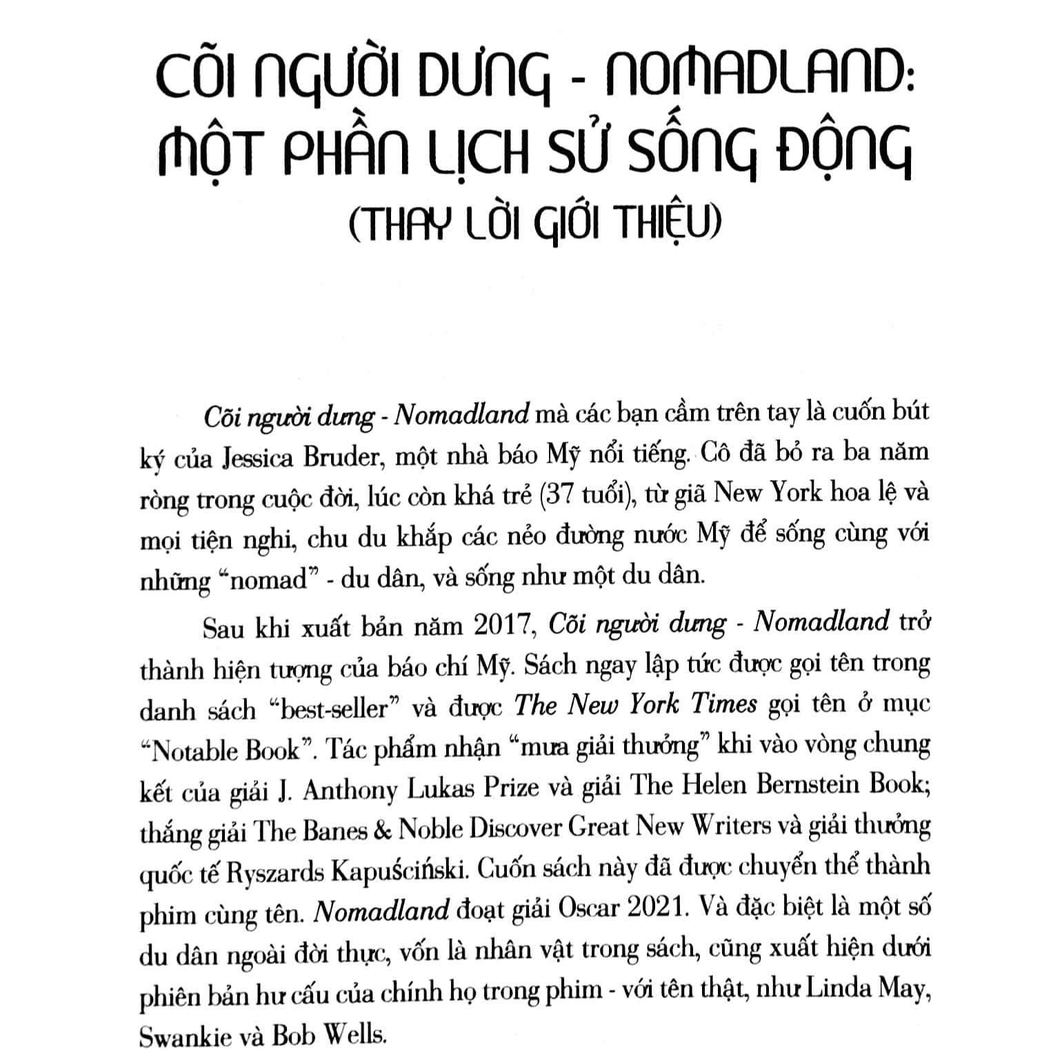 Cõi người dưng - Nomadland: Đời du dân Mỹ thế kỷ 21