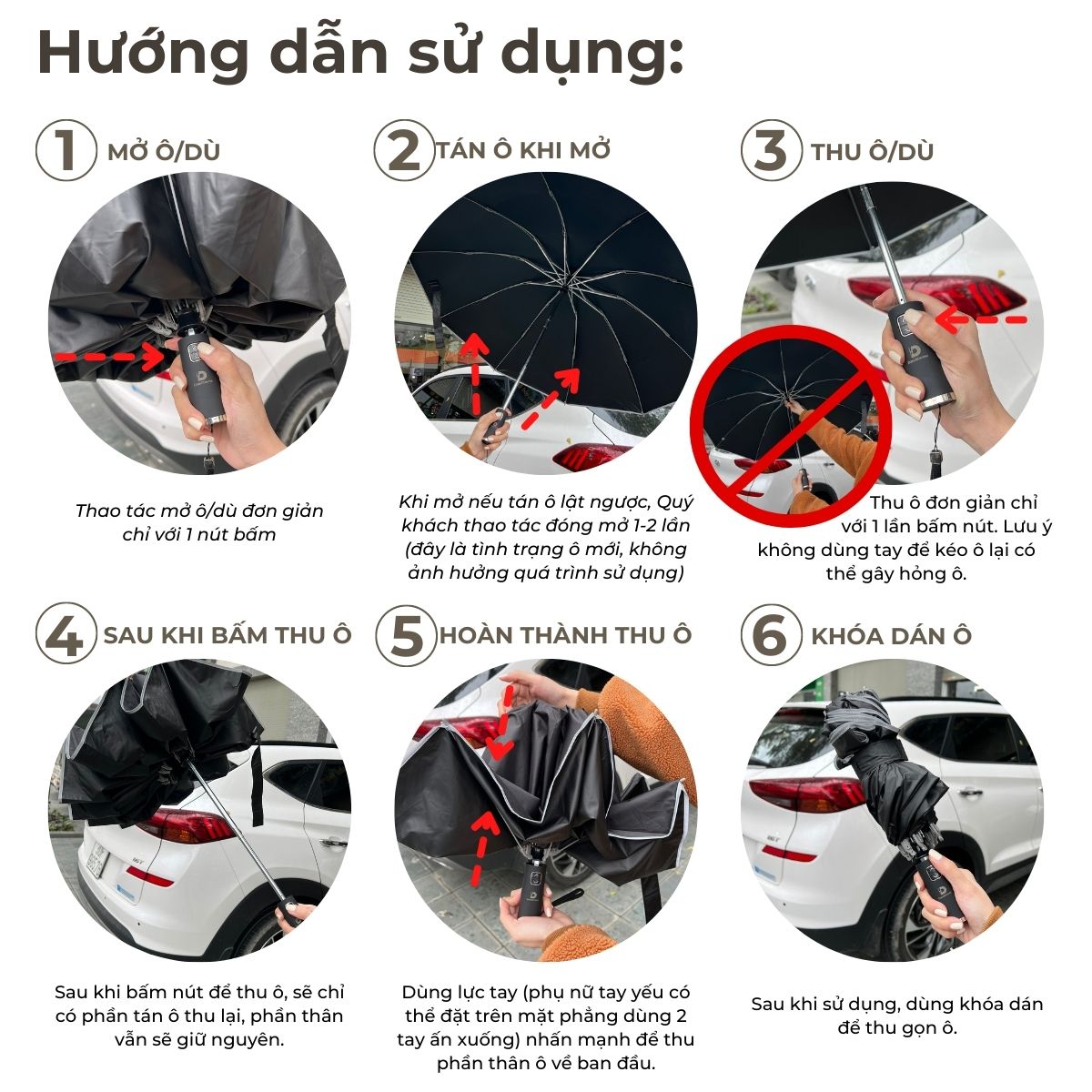 Ô tự động 2 chiều cao cấp DandiHome chống UV