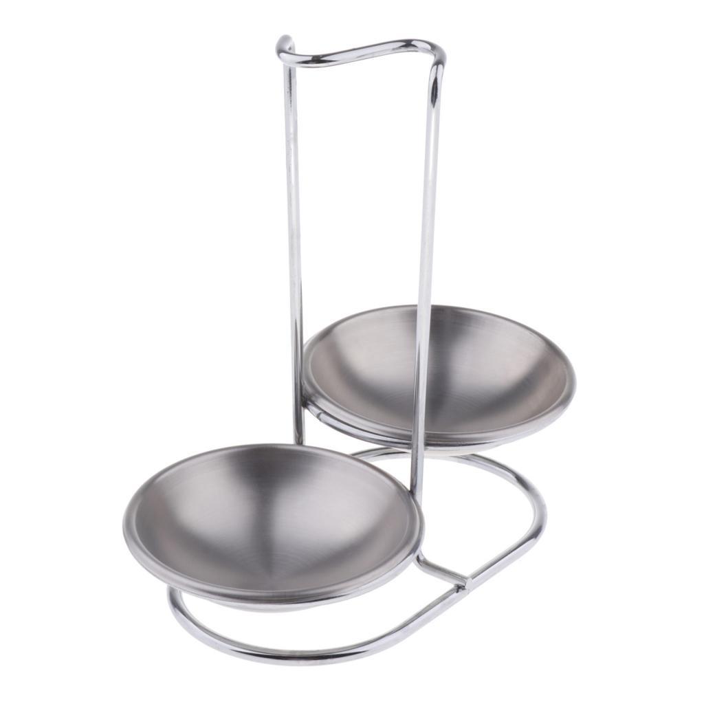 Lid and Spoon Rest Stainless Steel Utensils Lid Holder Single Round Bowls