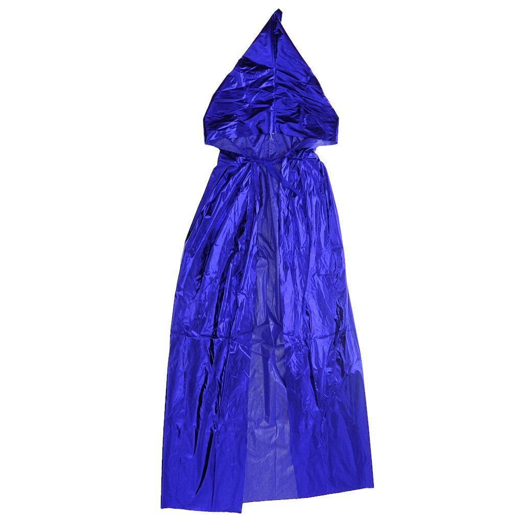 Adults Metallic Hooded Cape Cloak Robe Halloween Gothic Witch Costume