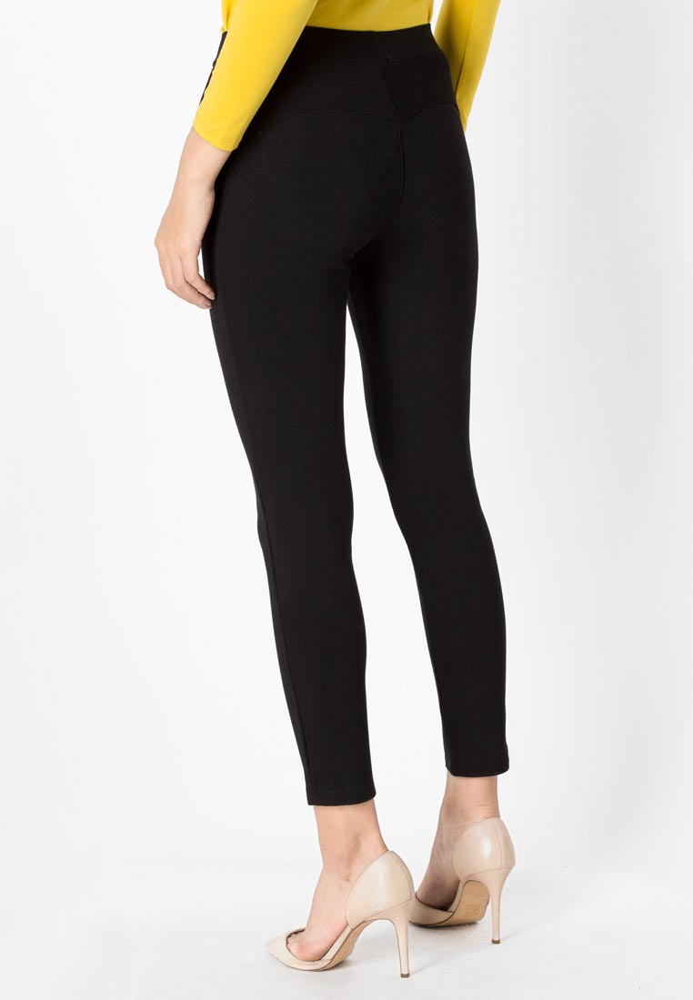 Bộ 5 Quần Legging Vicci dáng dài nâng mông màu Đen