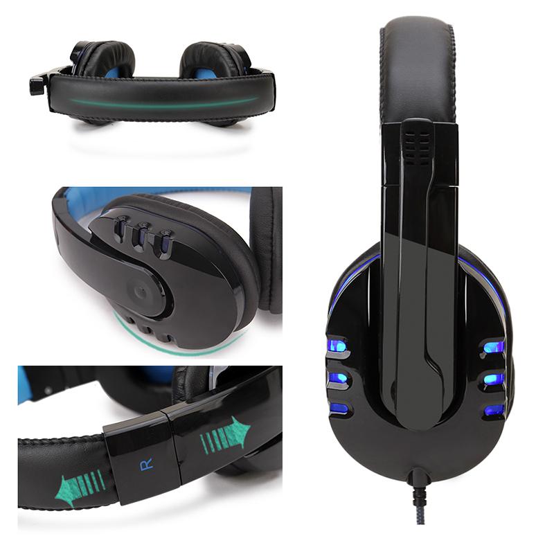 Đèn LED Chơi Game Trên Tai Tai Nghe Game Thủ Casque Bass Sâu Trò Chơi Tai Nghe Tai Nghe Cho Máy Tính PC PS4 XBox Audifonos Game Thủ fones