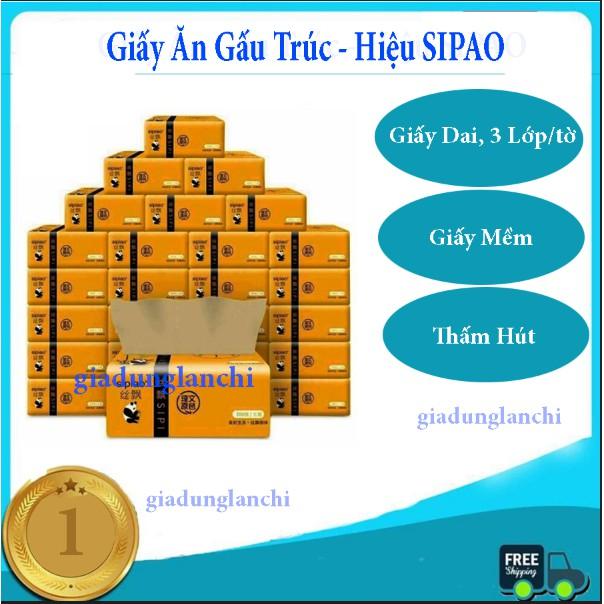 1 thùng Giấy Ăn Gấu Trúc - Chính Hiệu SIPIAO Thùng 30 Gói Giấy Đẹp,Dai