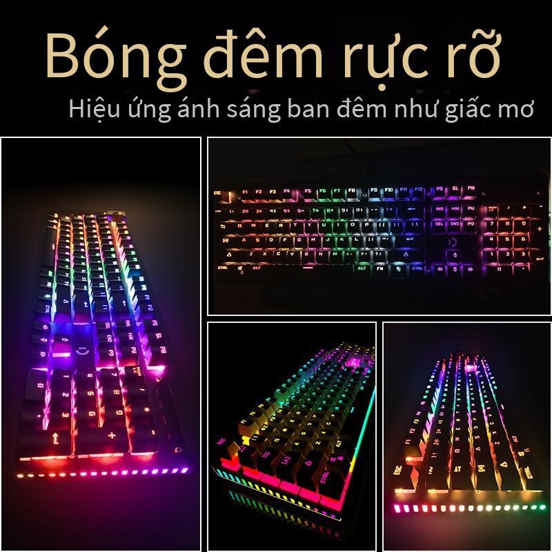 Giao hàng nhanh trục xanh bàn phím cơ trò chơi máy tính ăn gà đèn nền dạ quang kim loại chống thấm nước 104 phím phím đầy đủ mà không cần bấm lỗ