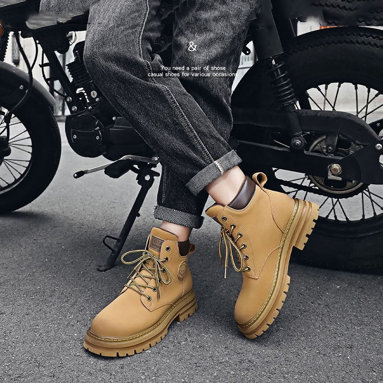 Giày Bốt Nam Cổ Cao Giả Da Lộn BCC001 Nâu