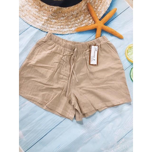 Quần short nữ đùi chất đũi sần nhẹ mát