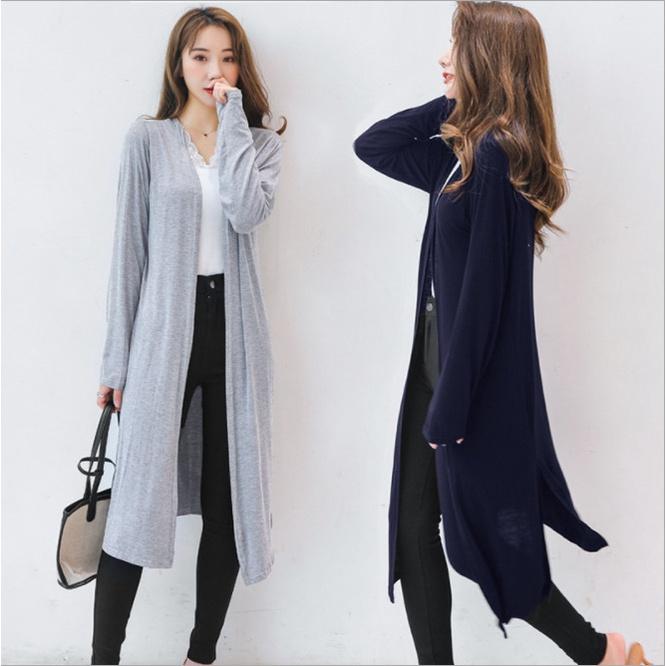 Hình ảnh Áo khoác mỏng, áo cardigan nữ vải thun mềm xẻ tà AK10