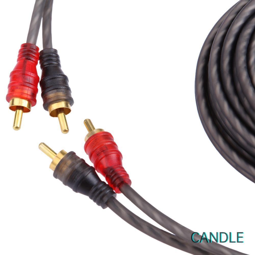Cáp Chuyển Đổi Âm Thanh 5m / 16ft Từ 2 Đầu Đực Sang 2 Đầu Đực Rca Cho Xe Hơi