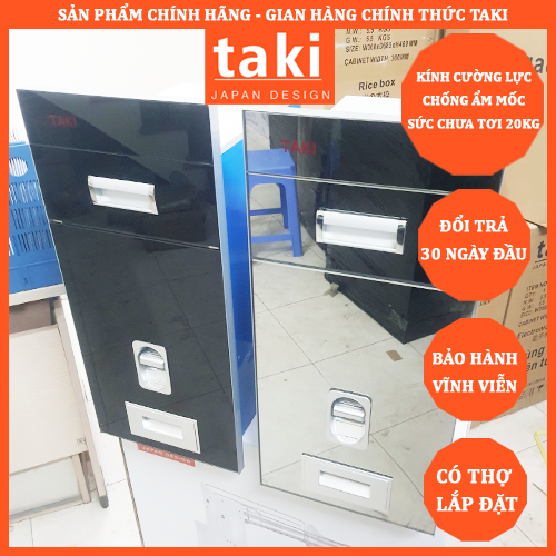 Thùng Gạo Thông Minh Gương Cường Lực Tủ Bếp TAKI Dành Cho Tủ Bếp Dưới - Có Thợ Lắp Đặt