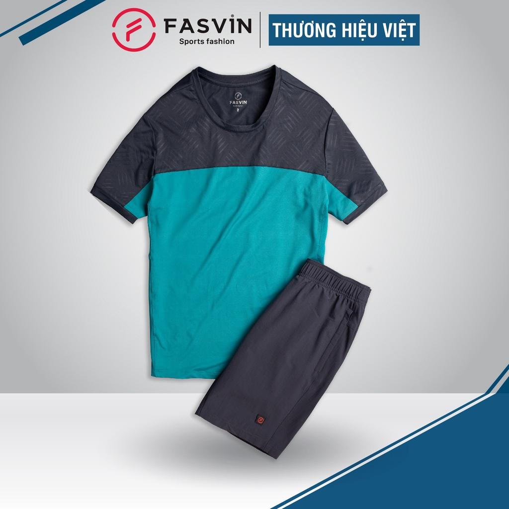 Bộ quần áo thể thao nam FASVIN AT21455.HN chất vải mềm nhẹ co giãn thoải mái