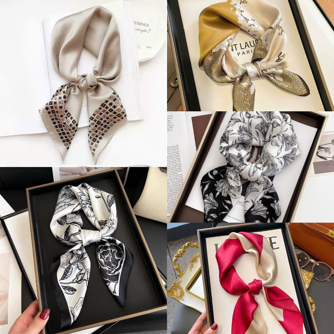 KHĂN QUÀNG CỔ LỤA HÌNH VUÔNG THỜI TRANG