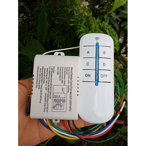 Công tắc điều khiển từ xa RF 4 cổng, Khoảng cách điều khiển từ xa từ 15-20m ngoài trời không vật cản xa hơn 30m