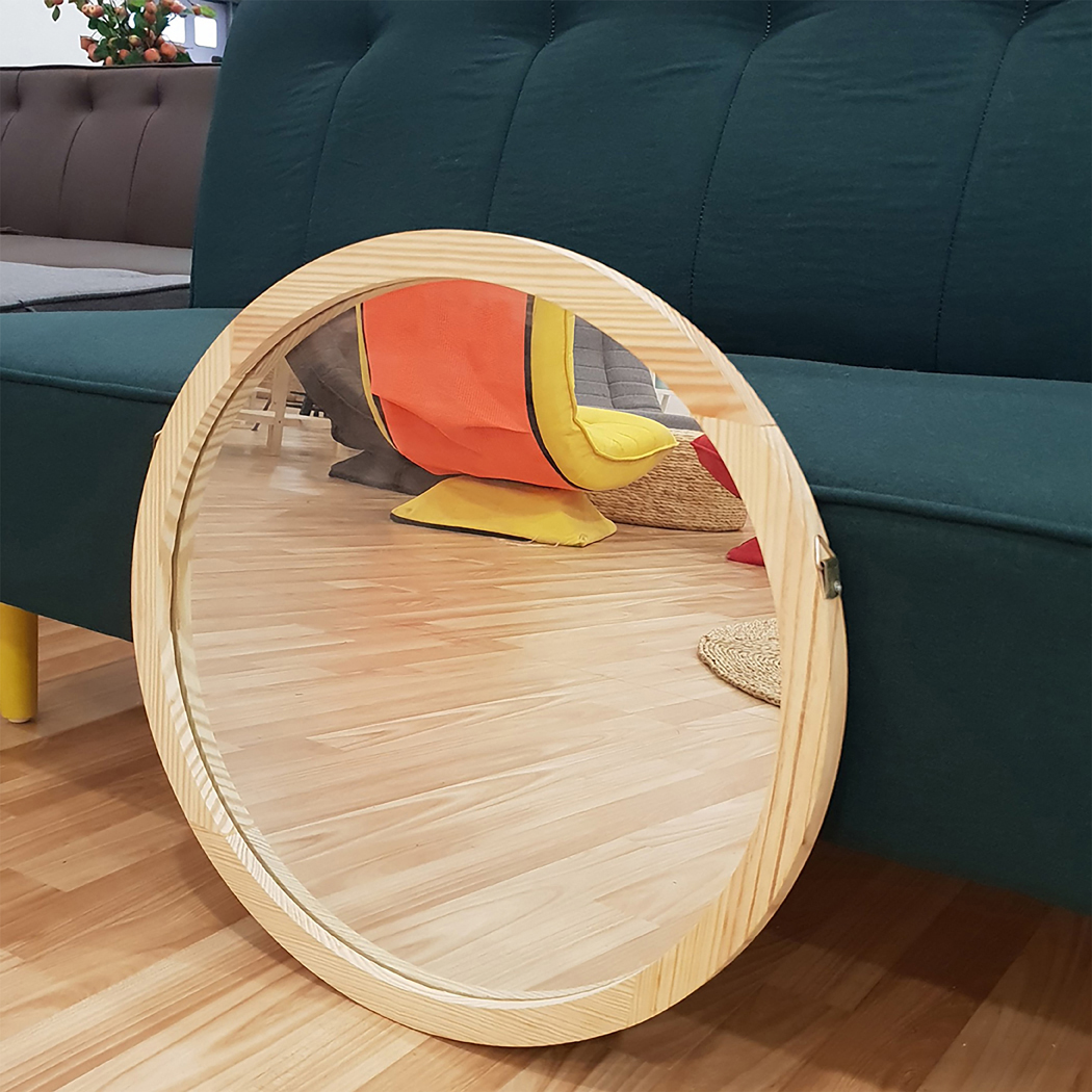 Gương Tròn Treo Tường Vuadecor Gương Tròn Viền Gỗ Thông Mỹ - Circle Mirror