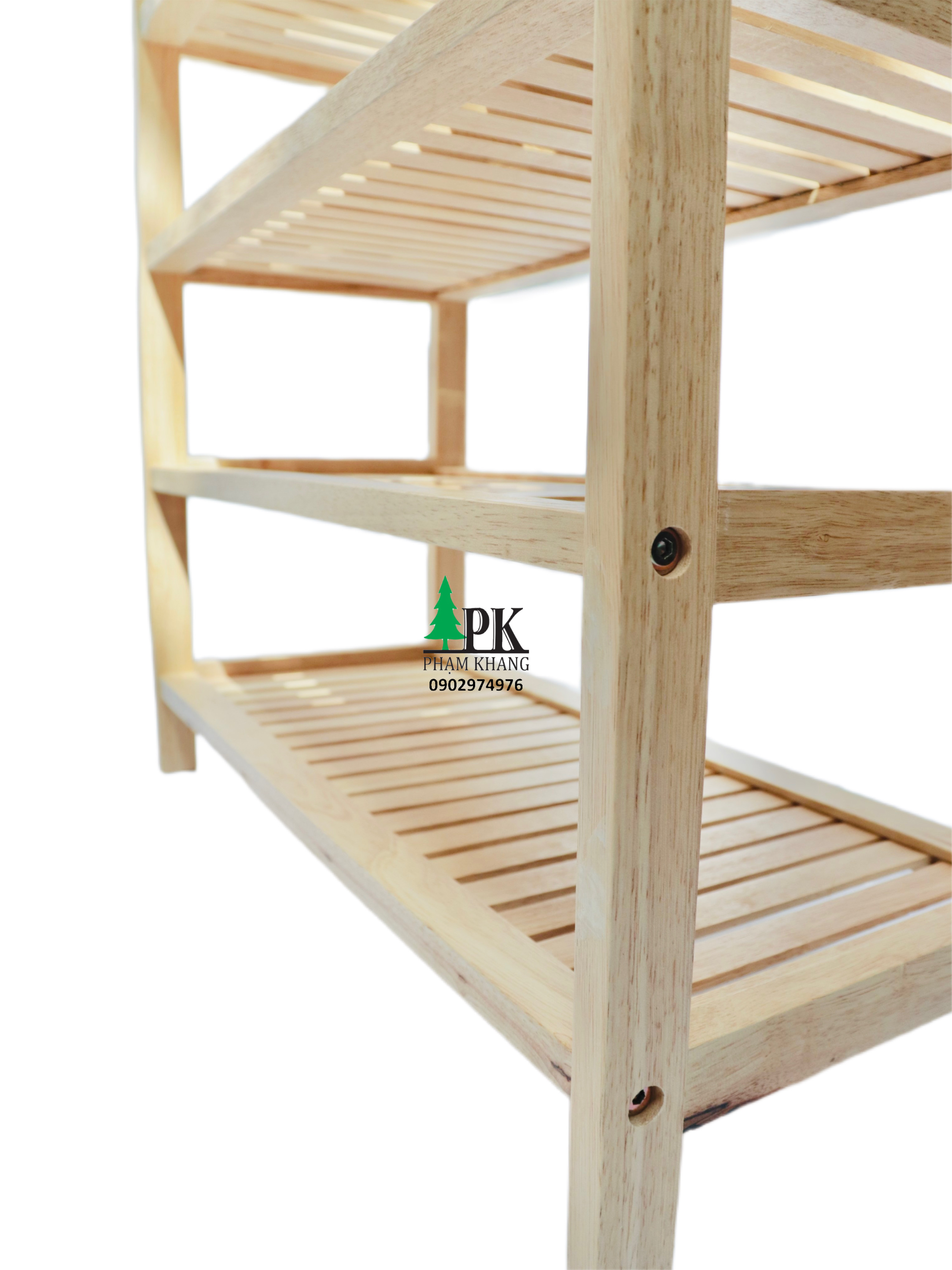 Kệ giày dép 3 tầng/ 4 tầng/ 5 tầng/ 6 tầng Start Decor - Gỗ cao su tự nhiên - Màu Gỗ Tự Nhiên/ Vàng Cherry - Kích thước rộng 64 cm
