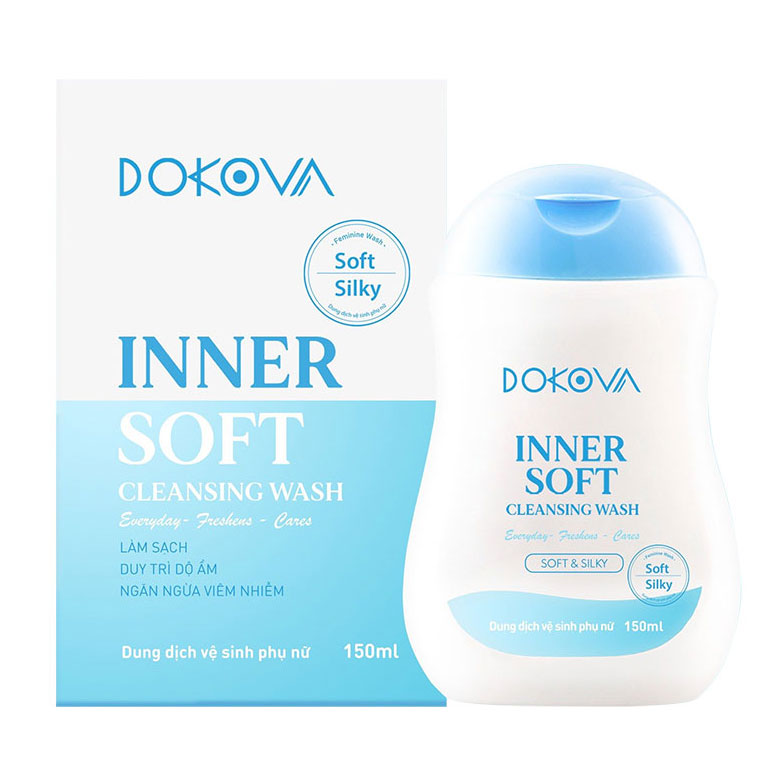 Dung dịch vệ sinh phụ nữ an toàn dịu nhẹ Dokova Inner Soft chai 150ml