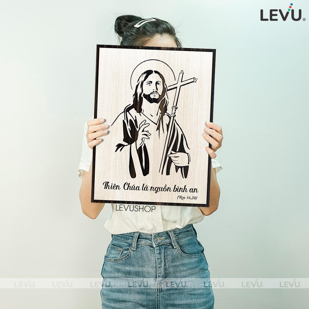 Tranh treo tường Gỗ khắc hình ảnh Chúa Giêsu LEVU CG06