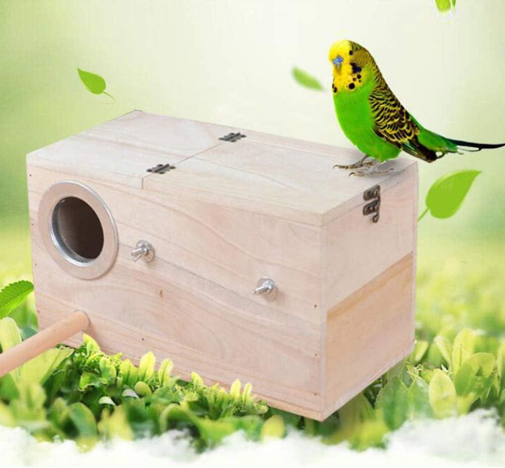 Tổ Vẹt Đuôi Dài Lớn, Hộp Nuôi Chim Aviary Bằng Gỗ, Hộp Làm Tổ Vẹt Đuôi Dài Canary, Nhà Chim, Nhà Trạm Cho Chim Ăn,25*13*13.5cm