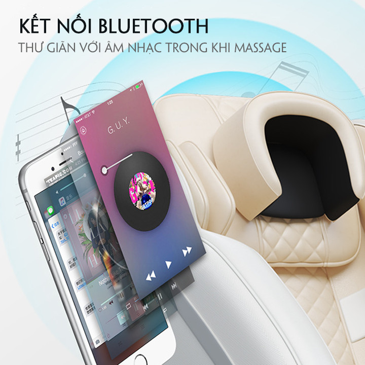 Ghế massage thư giãn toàn thân, kết nối âm thanh Bluetooth, máy massage trị liệu điều khiển bằng màn hình cảm ứng