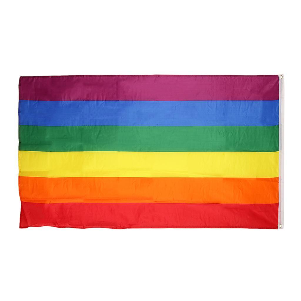 Rainbow Flags 3x5FT 90x150cm Polyester Lesbian Gay Pride LGBT ...