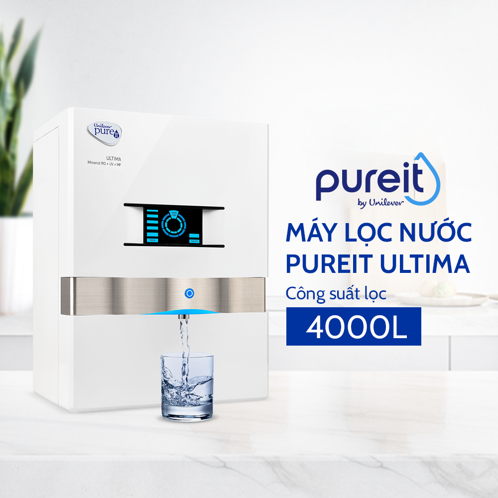 [COMBO TIẾT KIỆM] Máy Lọc Nước Pureit Ultima Trắng và Lõi lọc thô, Bộ lọc thay thế Pureit Ultima 1 (GKK1) - Hàng chính hãng