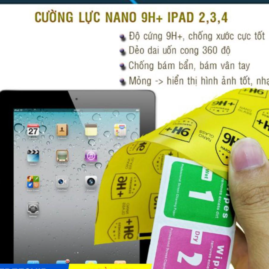 Dán cường lực dẻo nano 9H+ dành cho iPad 2, iPad 3, iPad 4