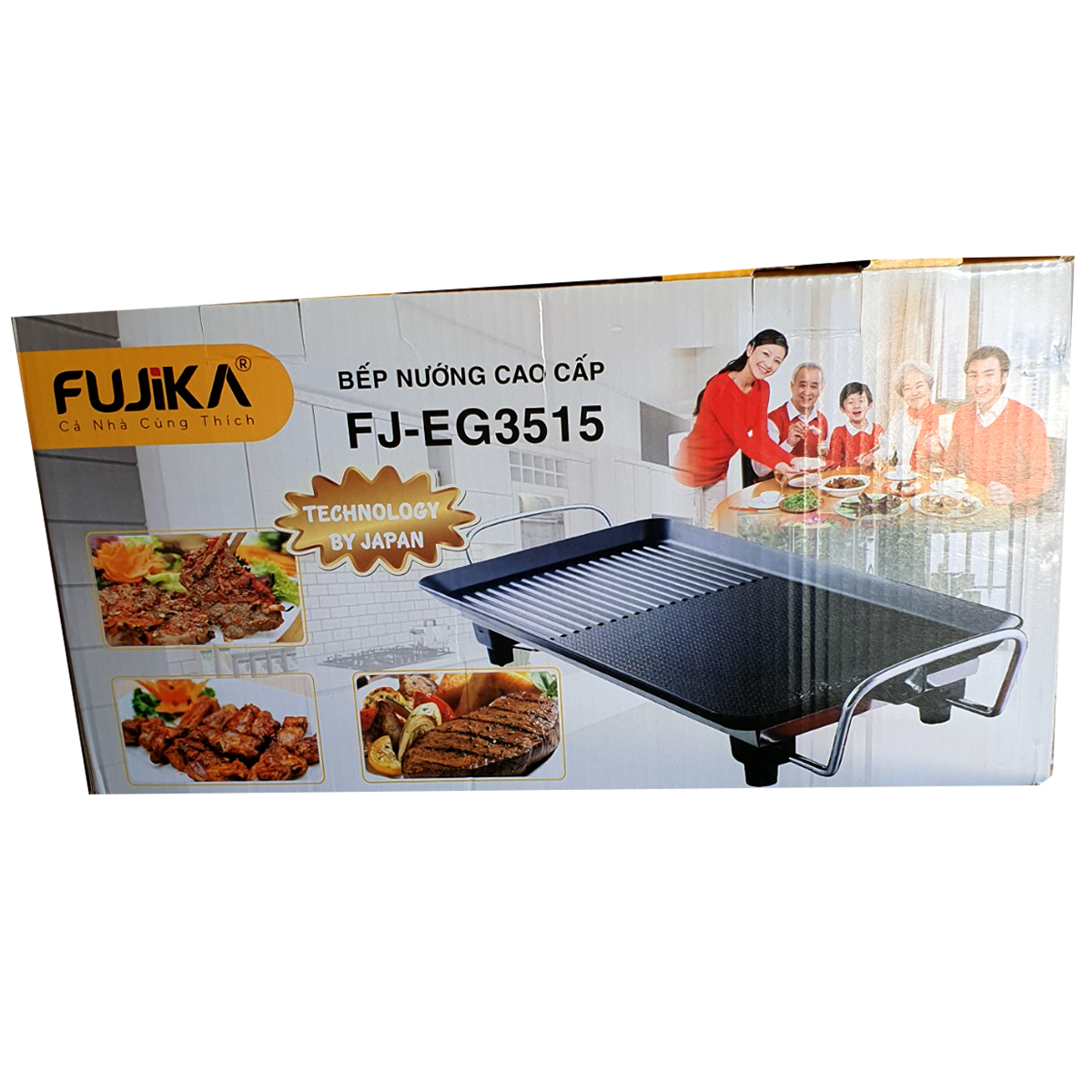 Bếp Nướng Điện Fujika FJ-EG3515 Công Suất 1350W Vân Đá Chống Dính Công Nghệ Nhật Bản-Hàng Chính Hãng