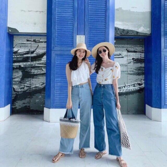 Quần jean suông 2 màu