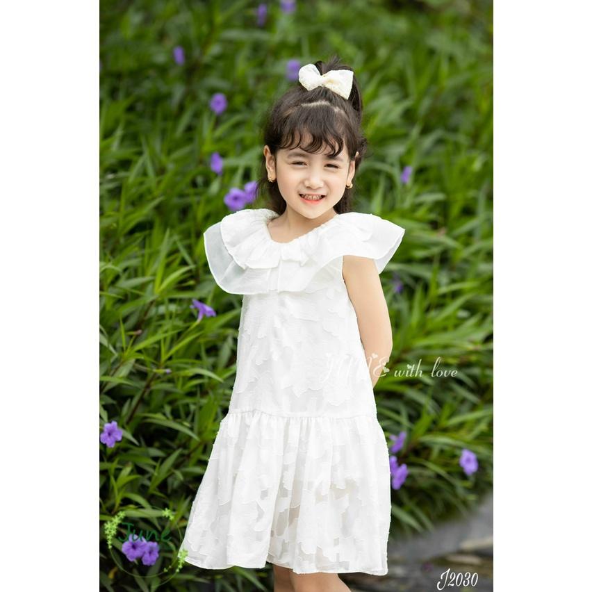 Đầm xòe cổ sen cho bé gái bồng bềnh cực dễ thương từ 10-30kg hàng thiết kế cao cấp