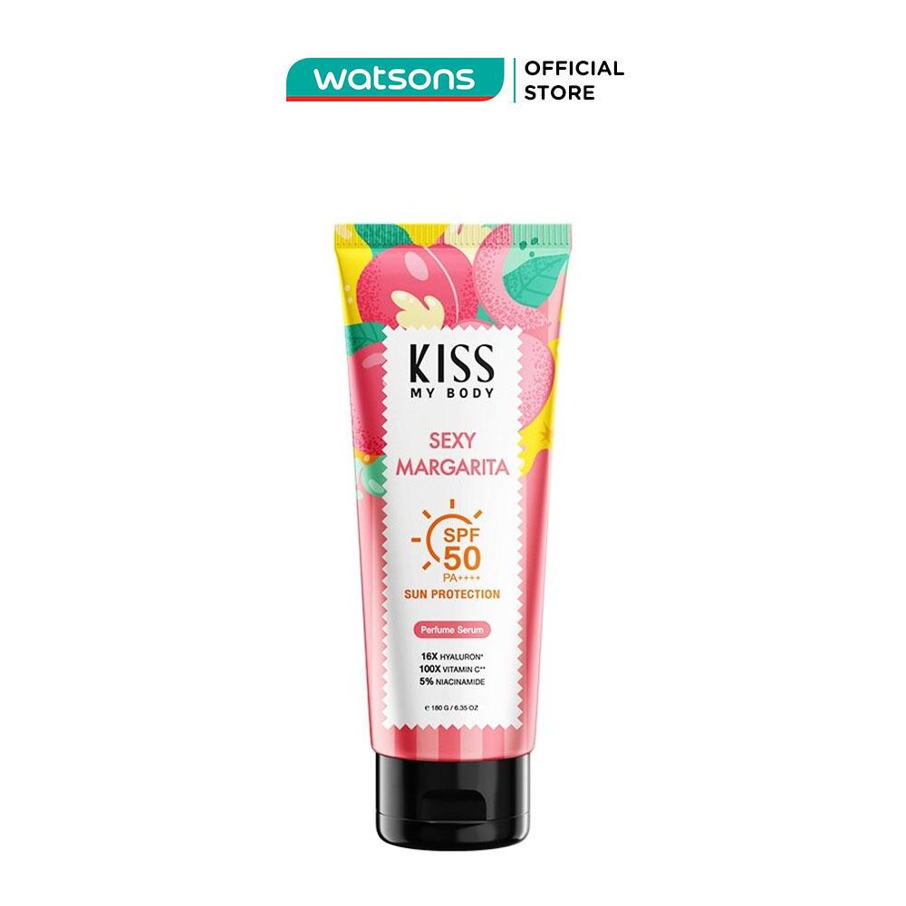Dưỡng Thể Chống Nắng Kiss My Body Sun Protection Perfume Serum SPF50 PA++++ Sexy Margarita 180g