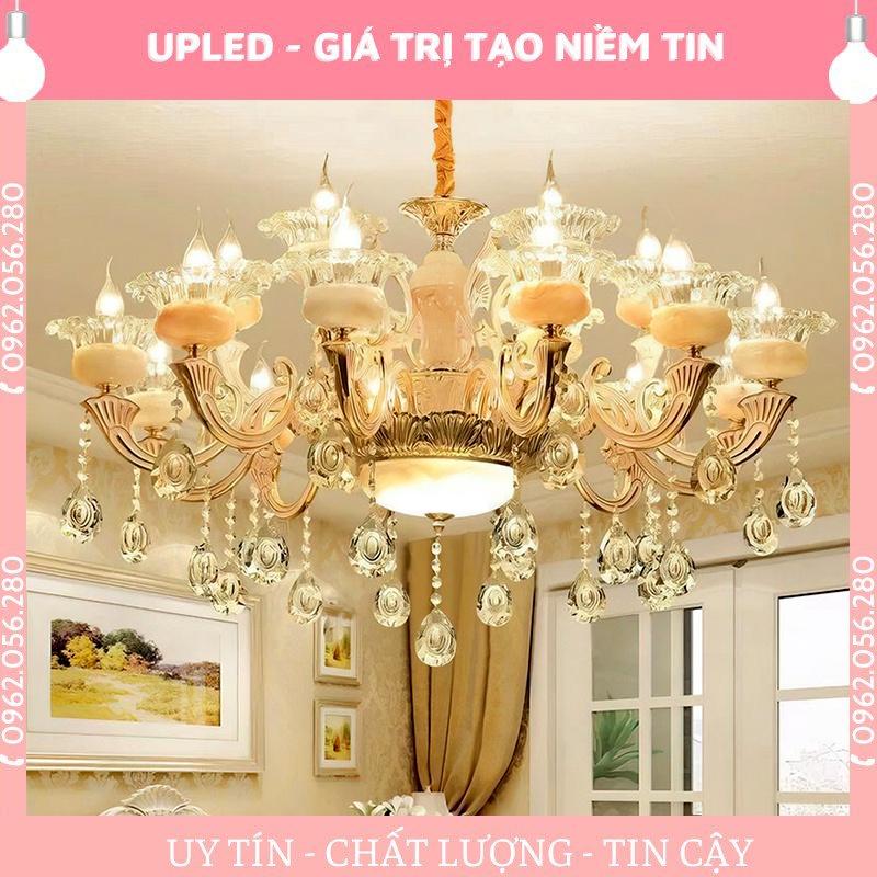 Đèn chùm nến tặng kèm bóng led, đèn chùm phòng khách tân cổ điển hàng cao cấp - Upled