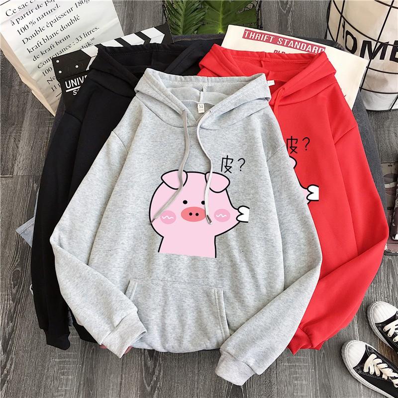 Áo Hoodie Heo hồng bẹo má cute