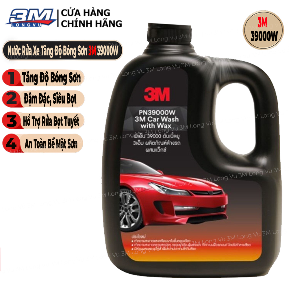 Xà bông rửa xe siêu bọt 3M Car Wash With Wax PN39000W- 1L