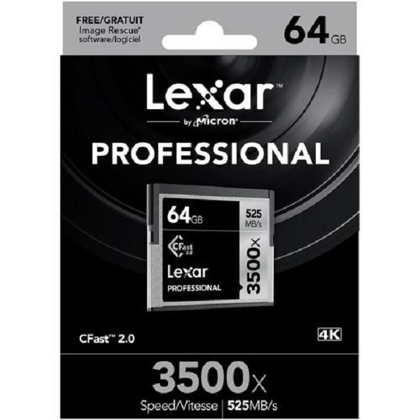 Thẻ nhớ máy ảnh CFast Lexar 64GB 3500X 525MB/s - Hàng chính hãng