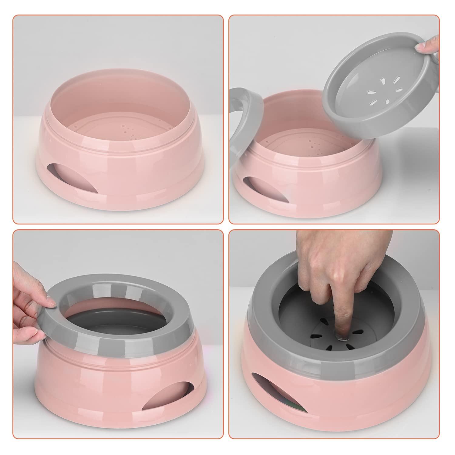 Bát Wasserne cho chó, Chó ăn chống Schwapp khi đang di chuyển, Bát nước chống giật gân Không làm đổ Chó chống rò rỉ Bowl Du lịch Uống Bánh Grip Nước cho mèo